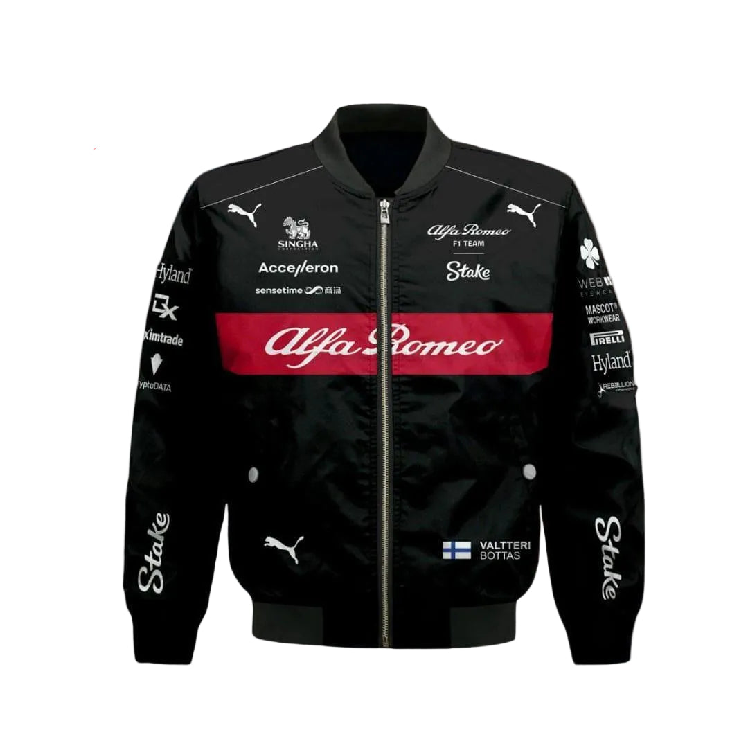 Valtteri Bottas 2023 Alfa Romeo F1 Team Stake Bomber Jacket - Vintage Jacket