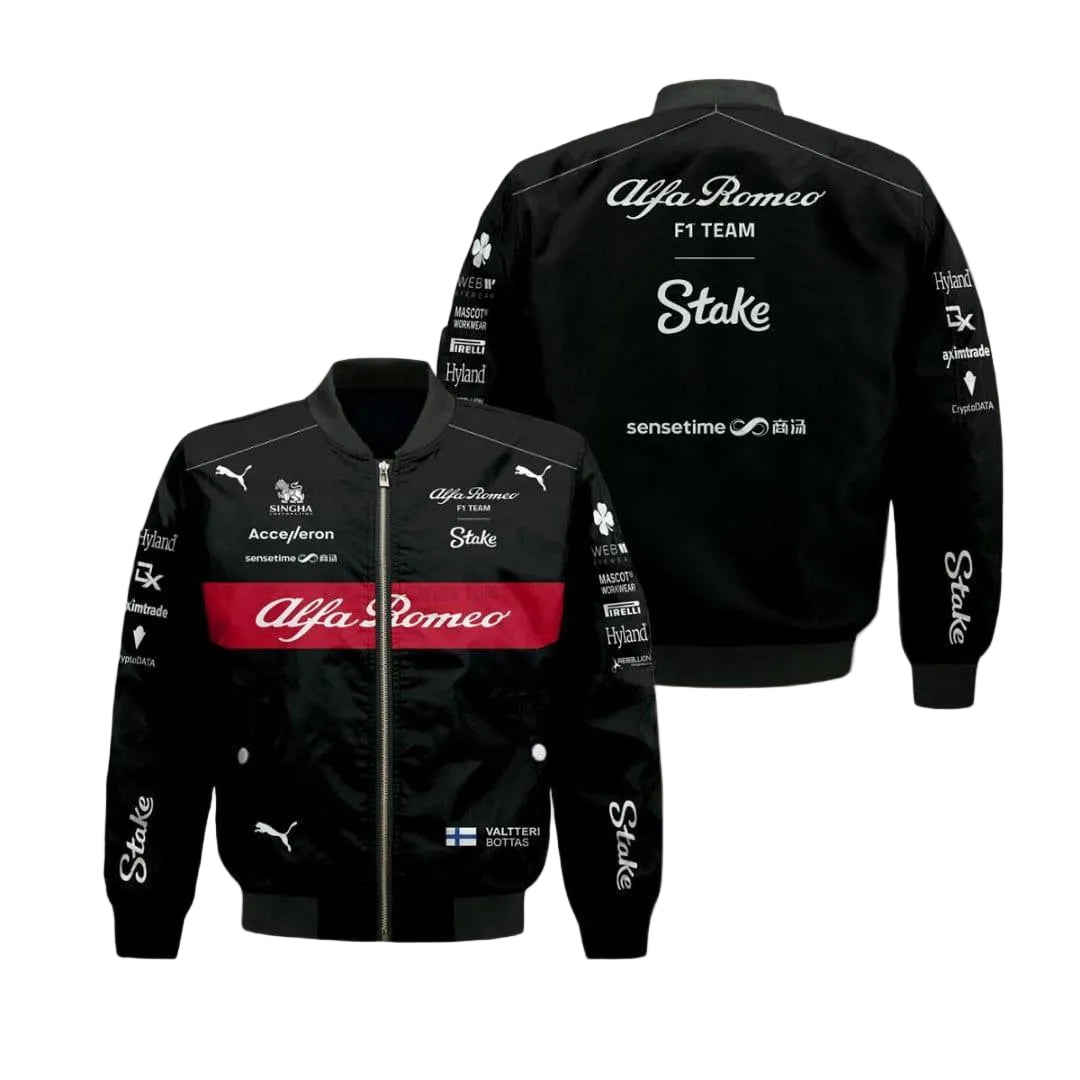 Valtteri Bottas 2023 Alfa Romeo F1 Team Stake Bomber Jacket - Vintage Jacket